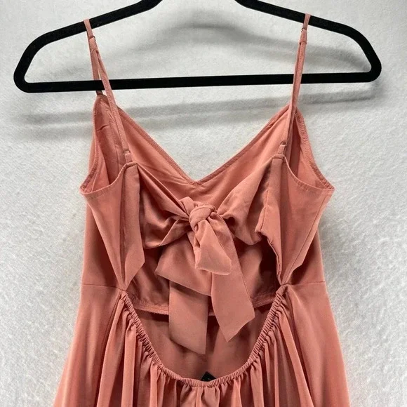 FOREVER 21 Dress Size M Cocktail Cami Mini Bow Backless Spaghetti Strap Pink - Picture 5 of 11